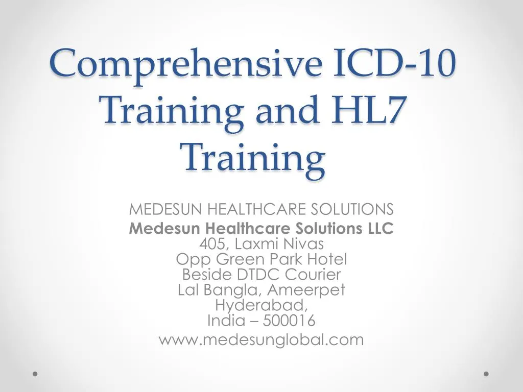 comprehensive icd 10 training and hl7 training