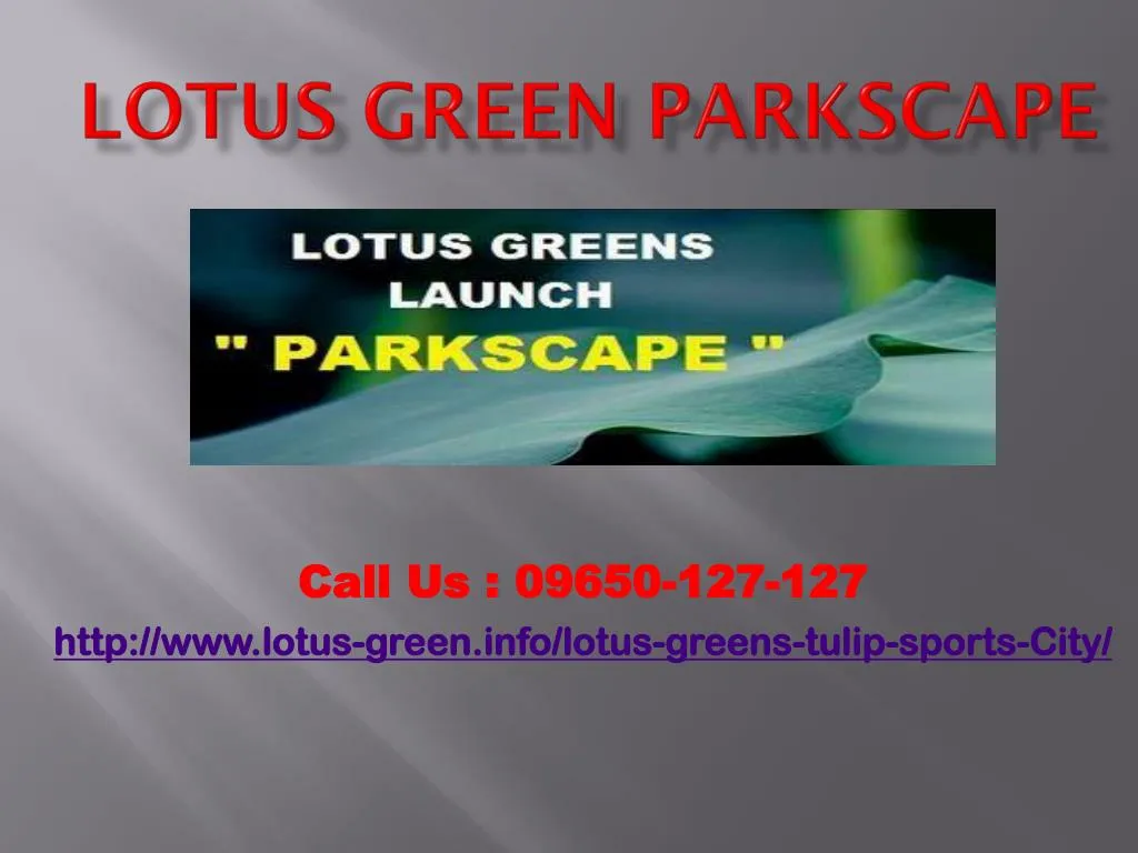 lotus green parkscape