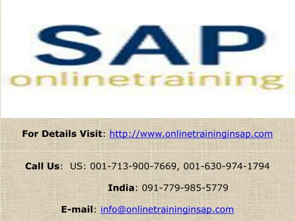 SAP BI (Business Intelligence) Online Training and Placement