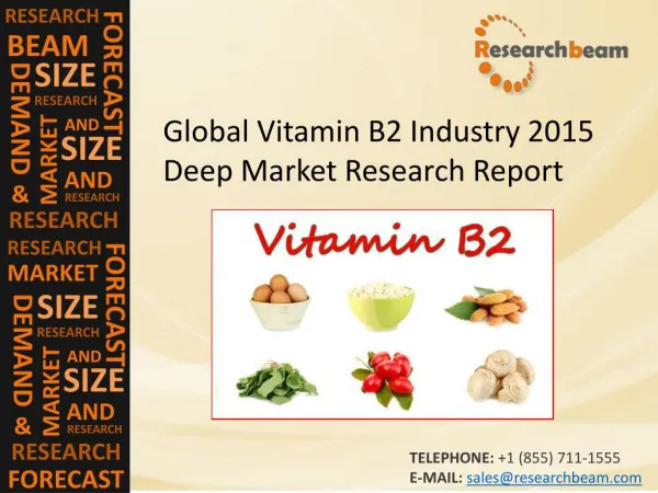 Global Vitamin B2 Industry Size, Share, Trends, Growth