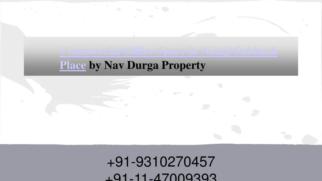 commercial office space in netaji subhash place by nav durga property