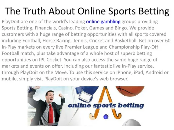 The Truth About Online Sports Betting