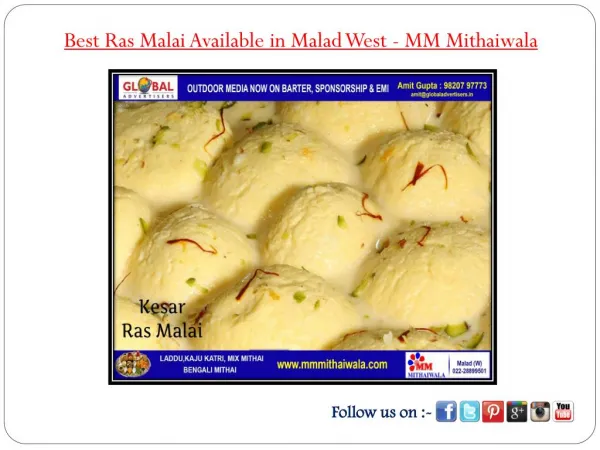 Best Ras Malai Available in Malad West - MM Mithaiwala