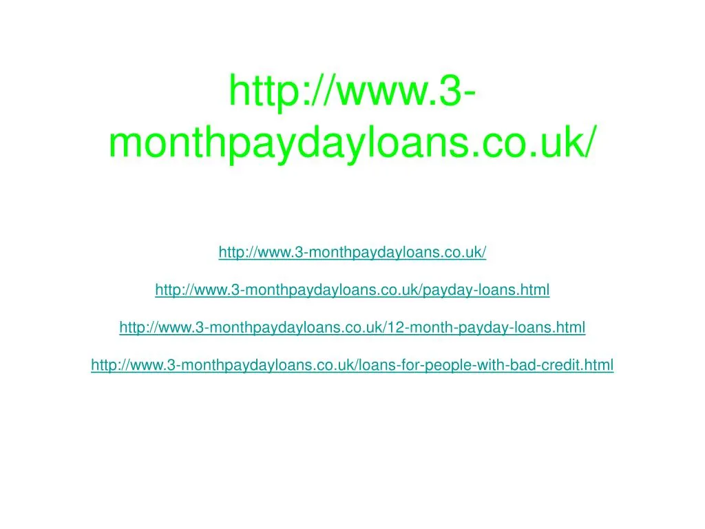 http www 3 monthpaydayloans co uk