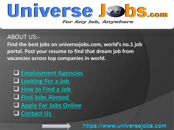 Looking For a Job - Employment Agencies