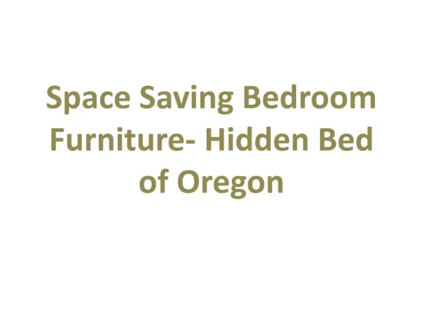 Space Saving Bedroom Futniture