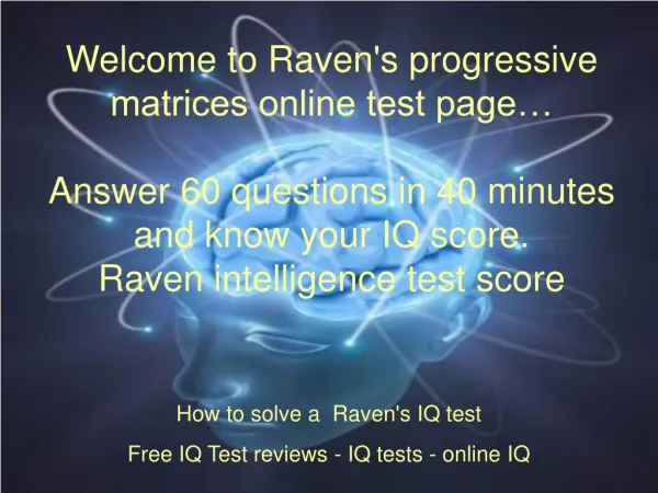 Raven's Progressive MatricesRaven's Progressive Matrices. Fr