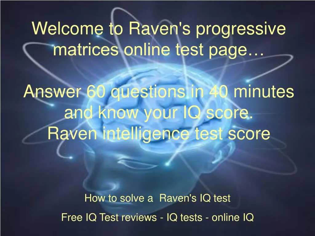 how to solve a raven s iq test free iq test reviews iq tests online iq