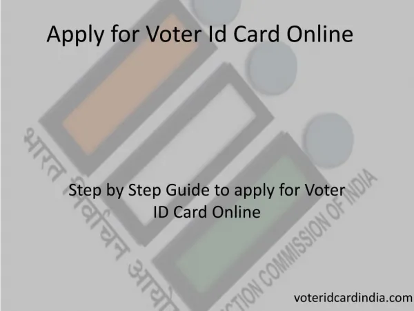 Apply online for Voter ID Card