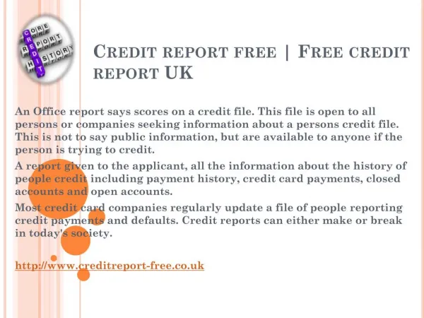 Credit report free Score