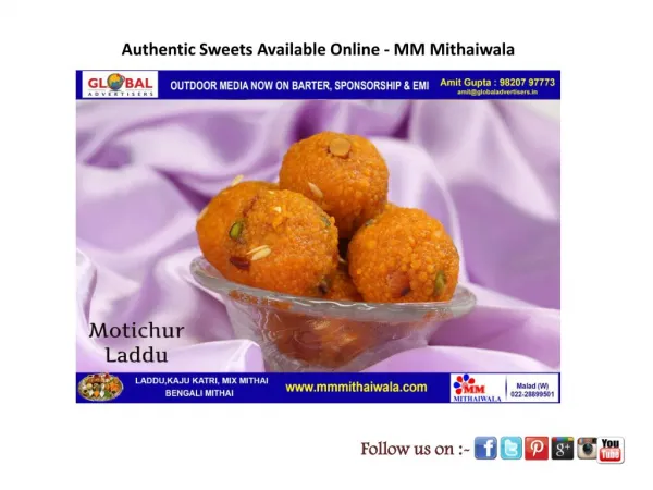 Authentic Sweets Available Online - MM Mithaiwala