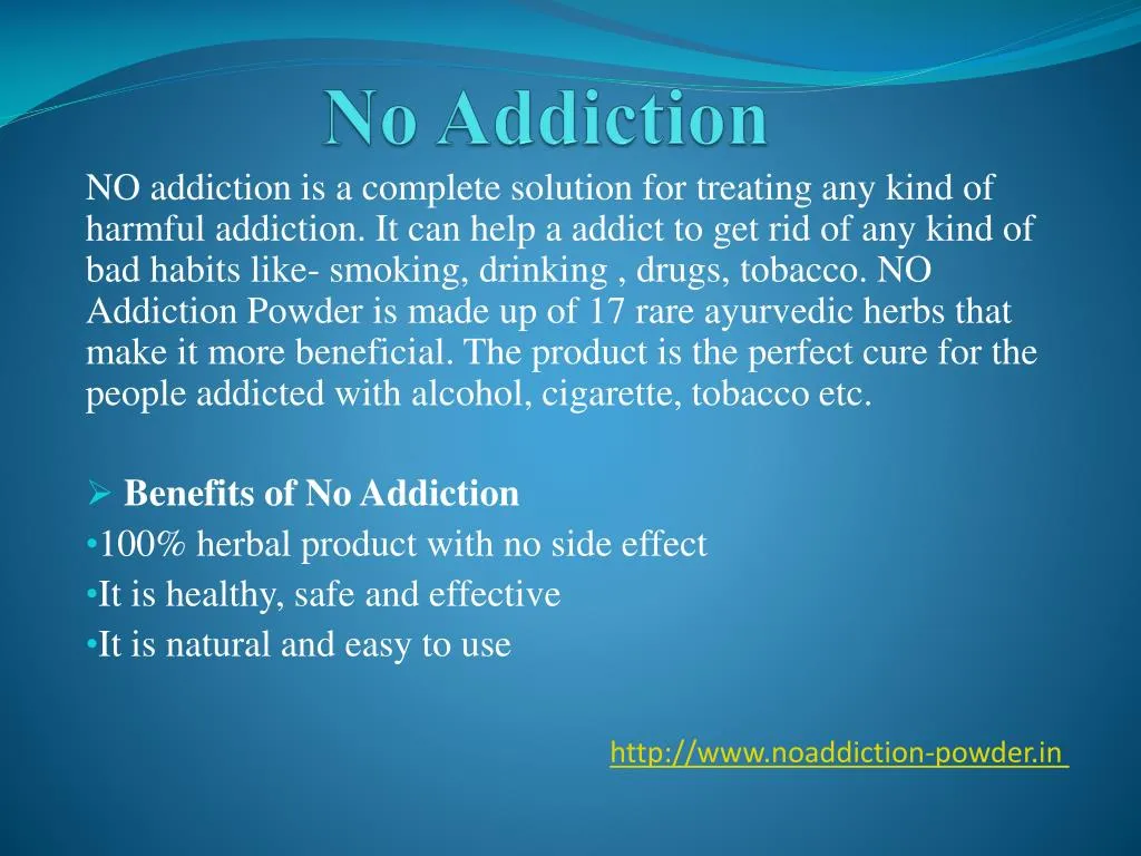 no addiction