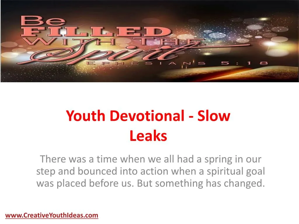 youth devotional slow leaks