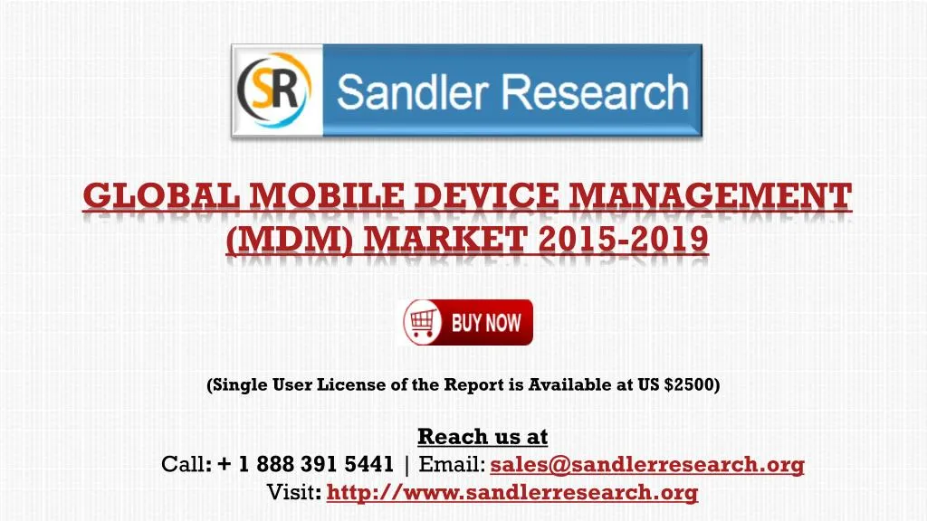 global mobile device management mdm market 2015 2019