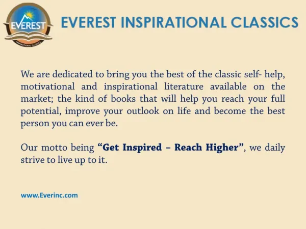 Best Books of Inspiration and Motivation by Everinc