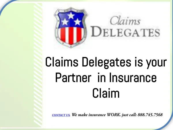 Claims Delegates is your Partner in Insurance Claim