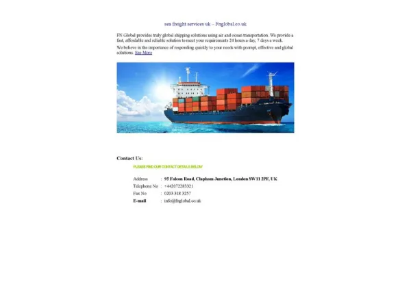 sea freight services uk – Fnglobal.co.uk