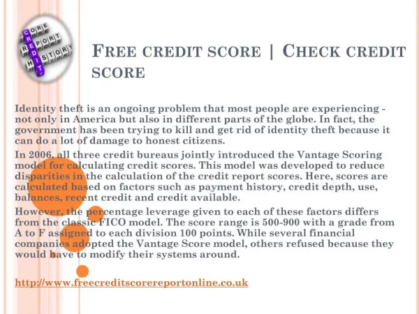 Free credit reporting and scoring