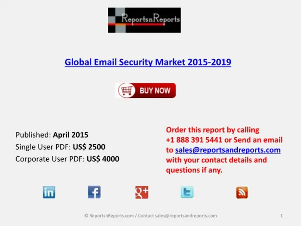 Global Email Security Market Scenario & Growth Prospects 201