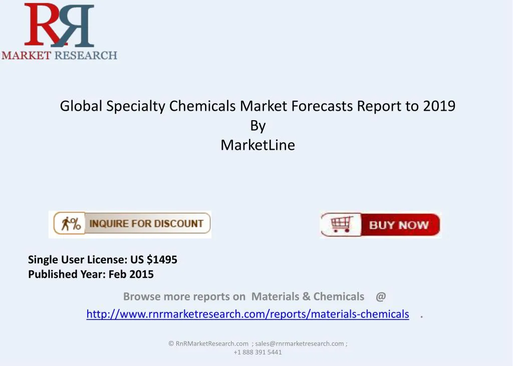 global specialty chemicals market forecasts report to 2019 by marketline