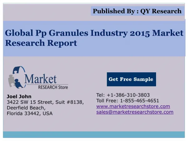 Global PP Granules Industry 2015 Market Research Report