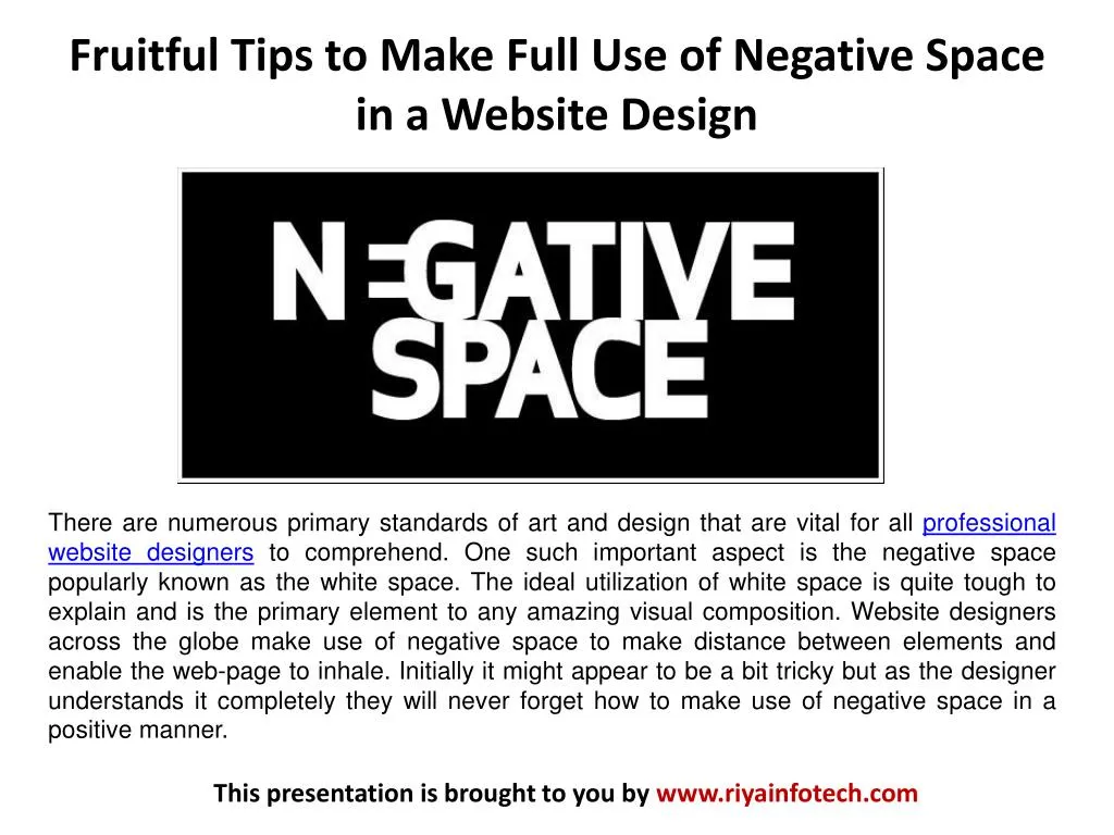 fruitful tips to make full use of negative space in a website design