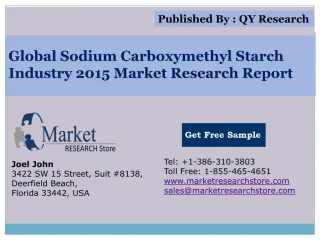Global Sodium carboxymethyl starch Industry 2015 Market Rese