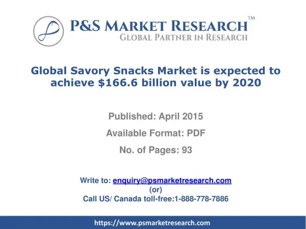 Global Savory Snacks Market is expected to achieve $166.6 bi