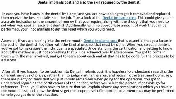 dental implants cost