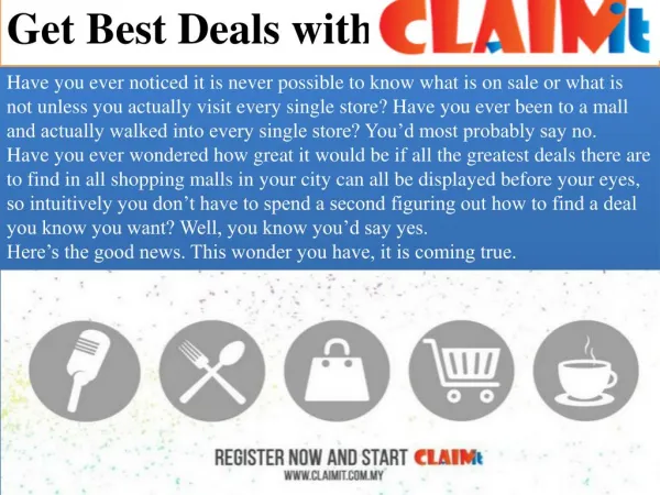 Best Deals with Claimit