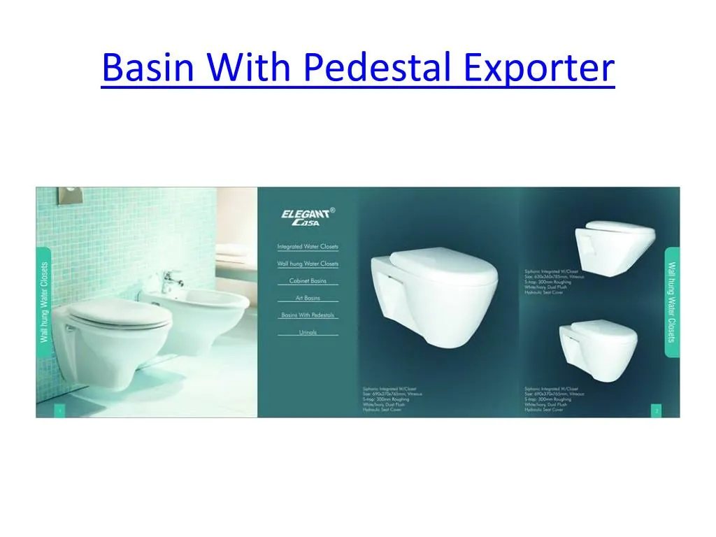 basin with pedestal exporter
