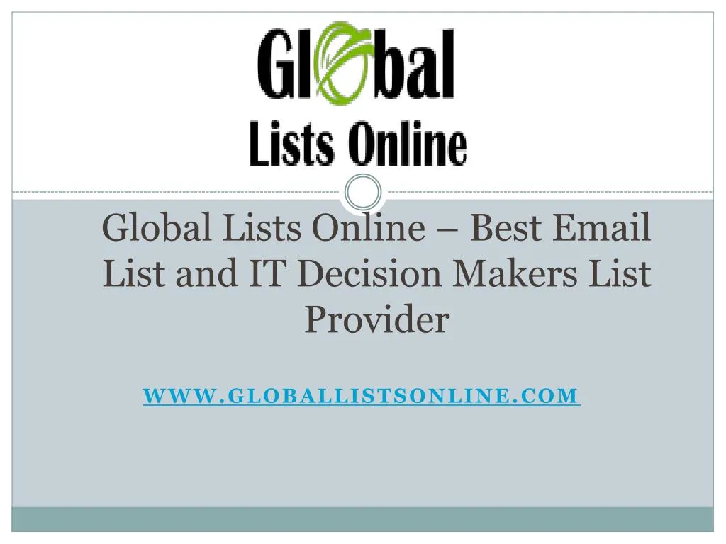 global lists online best email list and it decision makers list provider