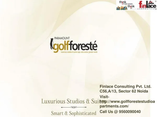 Golf Foreste Studio Apartments Noida Call@ 9560090040