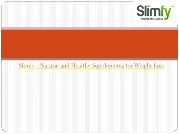 Slimfy - Natural and Healthy Supplements for Weight Loss