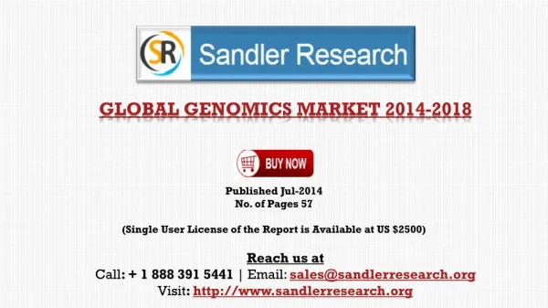 Genomics Market 2018 – Key Vendors Research and Analysis