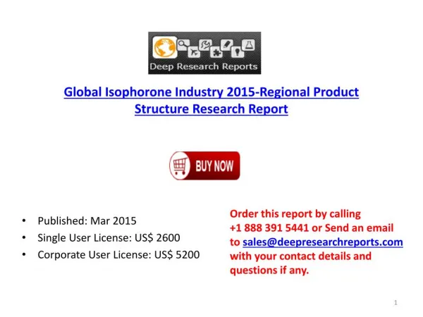 2015-2020 Global and China Isophorone Market Share, Growth &