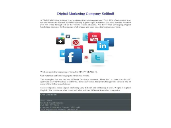 Digital Marketing Company Solihull