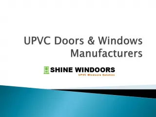 UPVC Doors & Windows Manufacturers