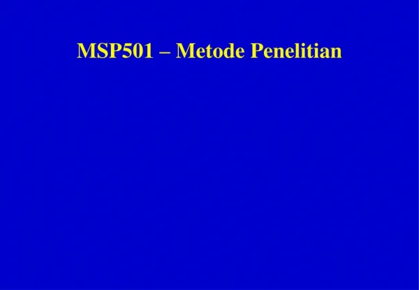 msp501 metode penelitian