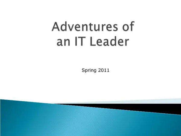Adventures of an IT Leader