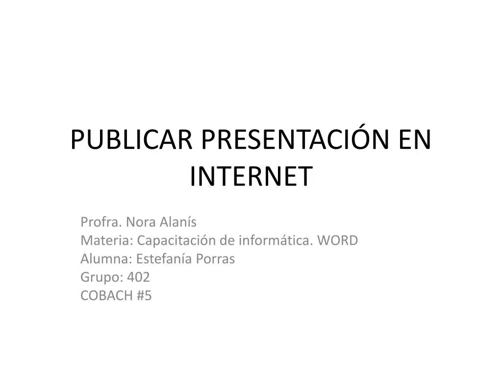 publicar presentaci n en internet