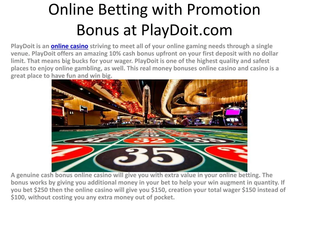 online betting with promotion bonus at playdoit com