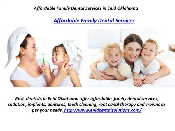 Affordable Family Dental Services