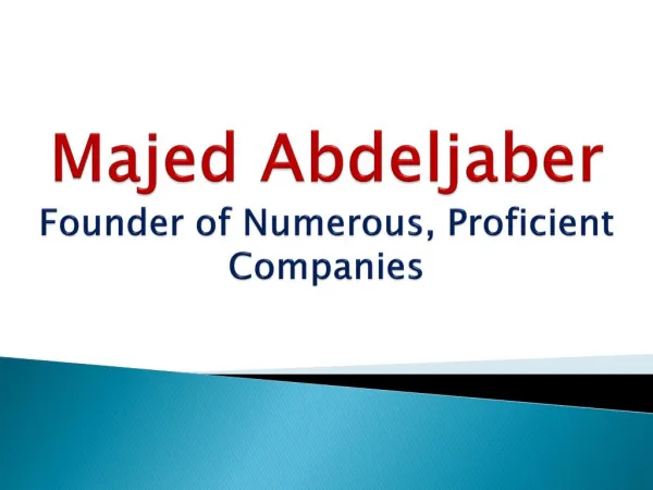 Majed Abdeljaber Industrialist