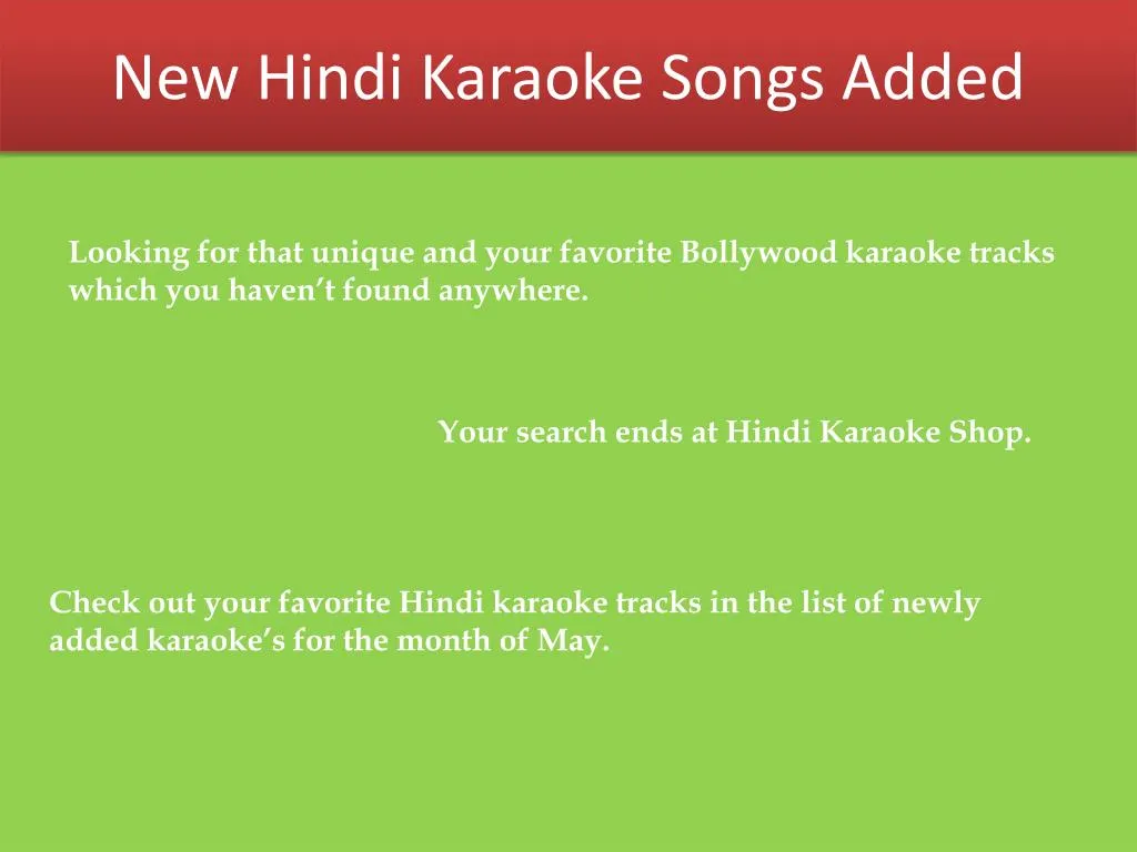 new hindi karaoke songs added
