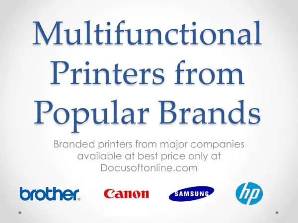 Multifunctional Printers from Popular Brands