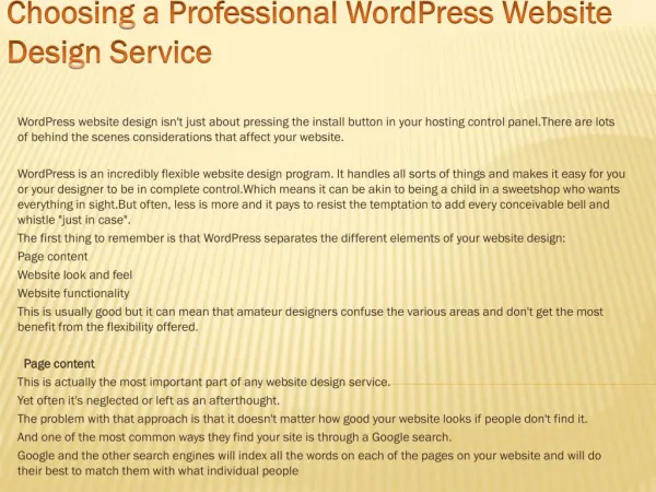 Choosing a Professional WordPress Website Design Service