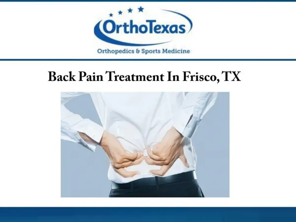 Back Pain Treatment In Frisco, TX