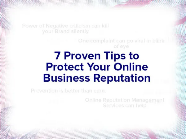 7 Secrets to Online Business Reputation Management