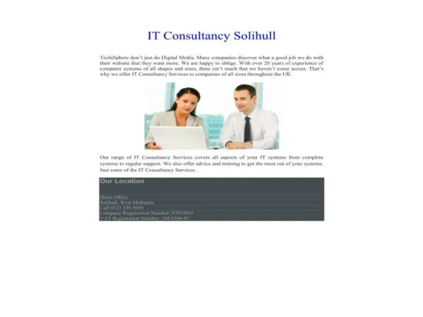 IT Consultancy Solihull